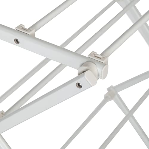 Honey-Can-Do Collapsible Laundry Drying Rack, Portable Clothes Rack, Space-Saving & Easy to Store Metal Garment Rack, Sturdy Clothes Dryer, Ideal for Small Spaces, Indoor & Outdoor Use, White