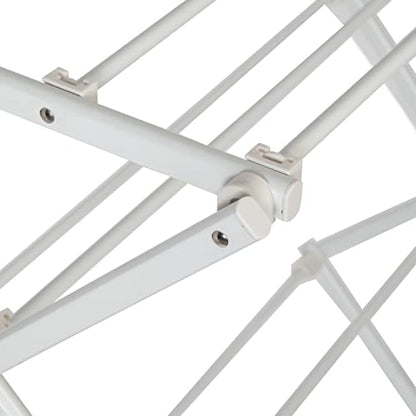 Honey-Can-Do Collapsible Laundry Drying Rack, Portable Clothes Rack, Space-Saving & Easy to Store Metal Garment Rack, Sturdy Clothes Dryer, Ideal for Small Spaces, Indoor & Outdoor Use, White