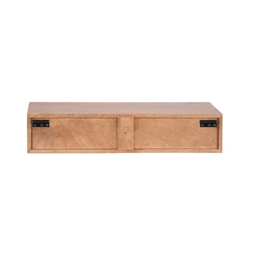Kate and Laurel McCutcheon Modern Floating Console Table for Entryway, 30 x 9 x 6, Natural Wood, Decorative Transitional Floating Entryway Table for Use as Living Room Storage Wall Shelf