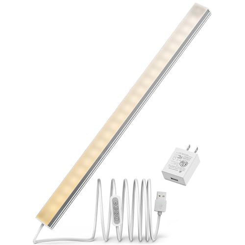 ASOKO 14.5" Under Cabinet Lighting Dimmable 3 Colors | ASOKO 14.5" Under Cabinet LED Grow Light, 3 Colors Dimmable Plug in Counter Strip for Kitchen Desk - size: 14.5 Inch