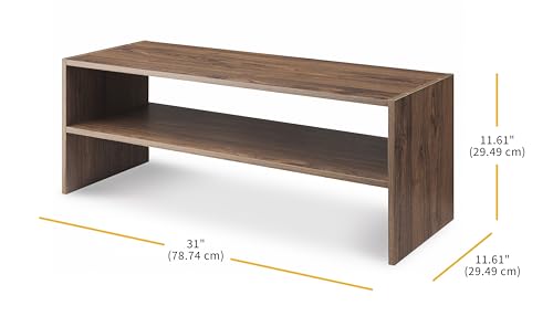 Whitmor Wood Stackable 2-Shelf Shoe Rack, Walnut, 31 inches - color: Brown, size: 31 INCH