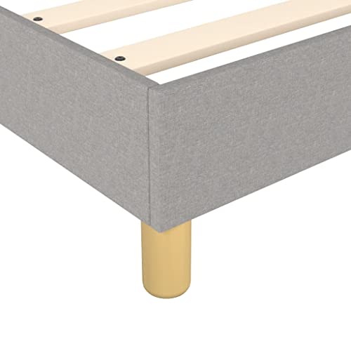 Queen Size Upholstered Bed Frame, Light Grey Fabric Platform Bed with Durable Plywood Slats, Modern Low Profile Bed Base for Bedroom Furniture, No Box Spring Needed