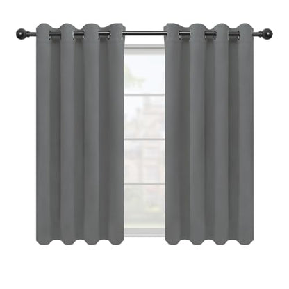 Easy-Going Thermal Grommet Blackout Curtains, 2 Panels 52x63 in, Grey | Washable Grommet Top Window Drapes for Bedroom and Living Room, Noise Reduction, Room Darkening - color: Grey, size: 52"W x 63"L (Pack of 2)