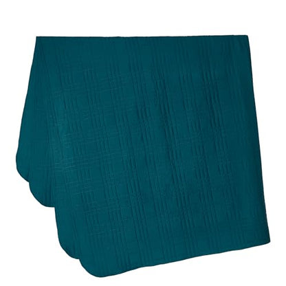 Chezmoi Collection Kingston Queen Size Bedspread Set, 3-Piece Teal Oversized Quilted Microfiber Lightweight Bedspread Coverlet (100"x106") for All Seasons - color: Teal, size: Queen