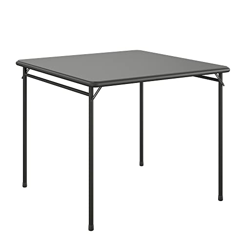 COSCO 34" Square Vinyl Top Folding Card Table, Black - color: Black