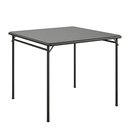 COSCO 34" Square Vinyl Top Folding Card Table, Black - color: Black