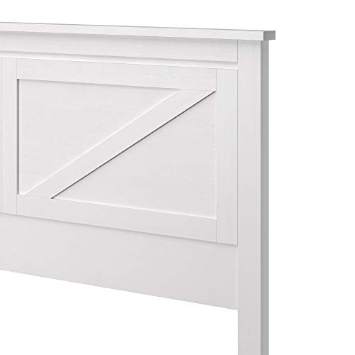 Farmhouse Style Wood Panel Headboard in Gloss White - Queen Size - color: Gloss White, size: Queen