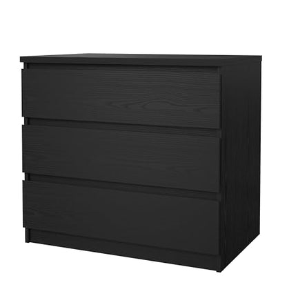 Tvilum Scottsdale 3 Drawer Chest in Black Woodgrain - color: Black Woodgrain