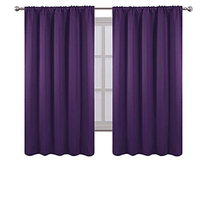 Purple Blackout Curtains/52 x 63 Inch/Set of 2 Panels Room Darkening Curtains for Bedroom - color: Purple, size: 52"W x 63"L (Pack of 2)