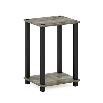 2-Tier Small End Table with Open Shelf, Easy Assembly Toolless Nightstand, Night Stand, Side Table, for Bedroom, Living Room, French Oak - color: French Oak/Black, size: 2 Tier, Set of 1