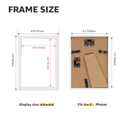 Giftgarden 5x7 Picture Frame Set of 18, Lightweight 5 by 7 Frames Bulk for Gallery Wall Photo Hanging and Tabletop Display, White - color: White*18, size: 5x7