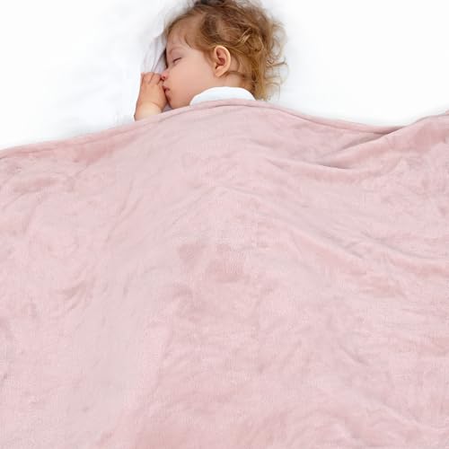 Lukeight Baby Blanket Fleece Toddler Blankets for Boys and Girls, Soft Cozy Fluffy Small Baby Newborn Blankets for Crib, Stroller, Travel and Bed (Pink, 30x40 Inches) - color: Solid Pink, size: 30 in x 40 in