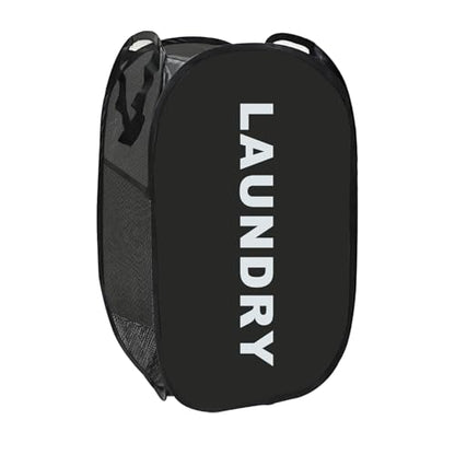 Collapsible Laundry Basket Foldable Laundry Hamper Pop Up Basket Dirty Clothes Hamper for College Dorm, Travel, Cruise, Hotel, Black - color: Black