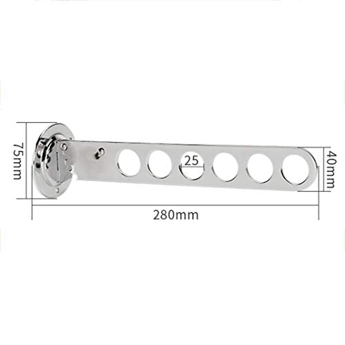 Wall Mounted Drying Rack Clothing Foldable for Laundry Room with Swing Arm Holder, Aluminium Clothes Drying Organizer Rack Garment Hooks Space Saver Retractable Folding Indoor Wall Mounted Hanger - size: 6 Hole