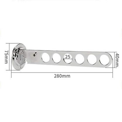 Wall Mounted Drying Rack Clothing Foldable for Laundry Room with Swing Arm Holder, Aluminium Clothes Drying Organizer Rack Garment Hooks Space Saver Retractable Folding Indoor Wall Mounted Hanger - size: 6 Hole
