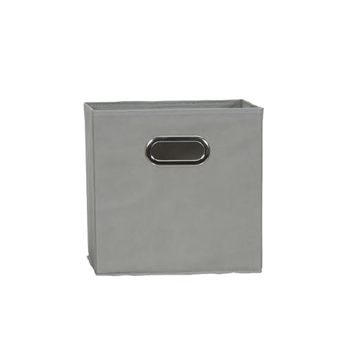Household Essentials Fabric Storage Bins in Strong Poly‑Woven Fabric, Sturdy Chipboard Sides, Grommet Front Handle, Dove Gray Finish, Set of 6 - color: Gray, size: 11” L x 11” W x 11” H