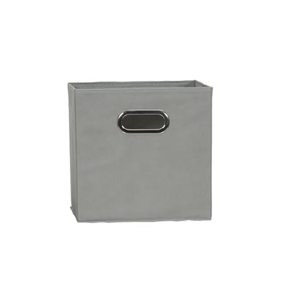 Household Essentials Fabric Storage Bins in Strong Poly‑Woven Fabric, Sturdy Chipboard Sides, Grommet Front Handle, Dove Gray Finish, Set of 6 - color: Gray, size: 11” L x 11” W x 11” H