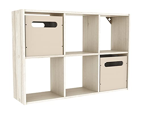 ClosetMaid 5430 Mini 6-Cube Desktop or Wall Mount Organizer, Bleached Walnut - color: Bleached Walnut