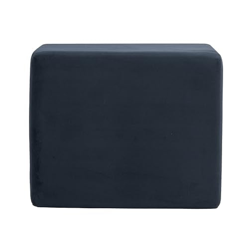 HomePop 22" Medium Rectangular Storage Ottoman - Blue Velvet - color: Blue Velvet