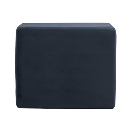 HomePop 22" Medium Rectangular Storage Ottoman - Blue Velvet - color: Blue Velvet