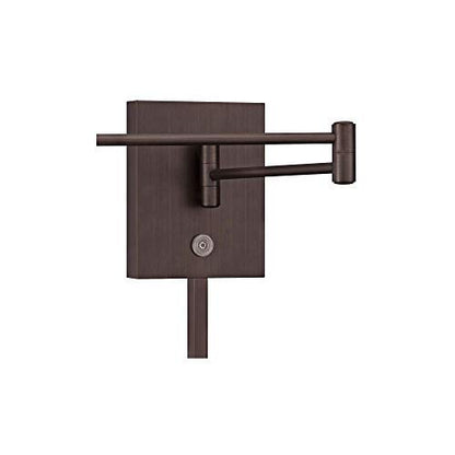 GEORGE KOVACS P4308-647 George's Reading Room LED Swing Arm Wall Lamp, 1-Light, 8 Total Watts, 6.25-in H x 13.75-in W, Copper Bronze Patina - color: Copper Bronze Patina