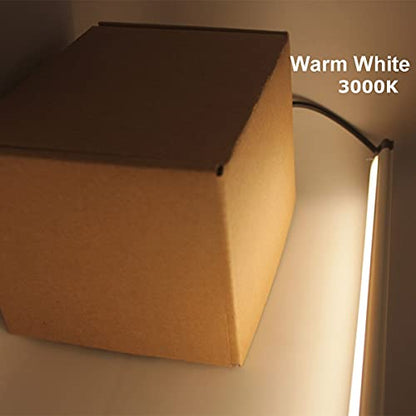 Under Cabinet LED Lighting Kit Plug in or Hardwired, 6 pcs 12 Inches Light Strips, 2000 Lumen, Super Bright, for Kitchen Counter, Closet, Shelf Lights, 31W, Warm White (6 Bars) - color: Black Cable-Warm White 3000K
