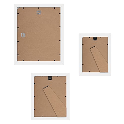 Americanflat Set of 7 Picture Frames with Shatter-Resistant Glass - Gallery Wall Frame Set with One 11x14, Two 8x10 and Four 5x7 Frames - Signature Collection - White - color: White, style: 7 Pack