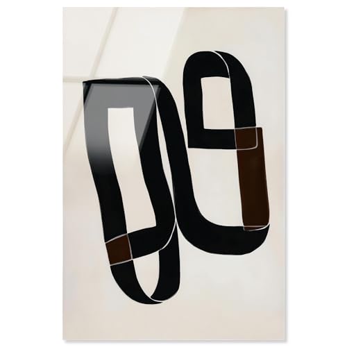 The Buckle I Acrylic Print Black Minimalist Art by Art Remedy, Ready to Hang, 36 x 54 - size: 54"L x 36"W