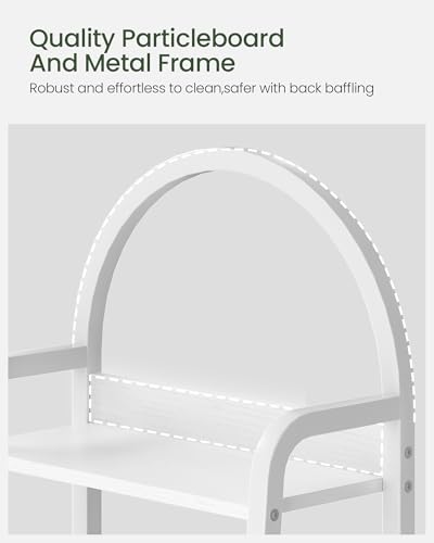 5 Tier Ladder Shelf with Drawer, Tall Ladder Bookshelf, Standing Bookcase with Metal Frame for Living Room, Bathroom, Home Office, Study, Balcony, White TCJ07WB - color: White
