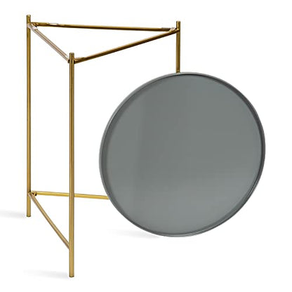 Kate and Laurel Ulani Modern Nesting Side Table, Set of 2, Gray and Gold, Sophisticated Glam End Tables for Storage and Display - color: Gray/Gold