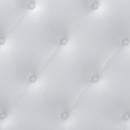 Baxton Studio Myra Modern and Contemporary Full Size White Faux Leather Upholstered Button-Tufted Scalloped Headboard - color: White, size: Full