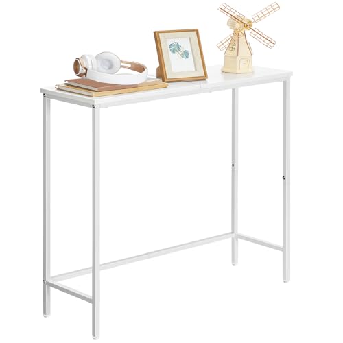HOOBRO Narrow Console Table, 29.5" Small Entryway Table, Thin Sofa Table, Side Table, Display Table, for Hallway, Bedroom, Living Room, Foyer, White WW75XG01 - color: White
