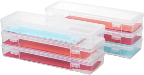 6 Pack Large Plastic Storage Boxes with Lids, Craft Jewelry Life Item Organizer for Puzzles, Pens, Rings, Needle and Thread, Nail Polish, Remote Controls - size: Large - 6 Pack