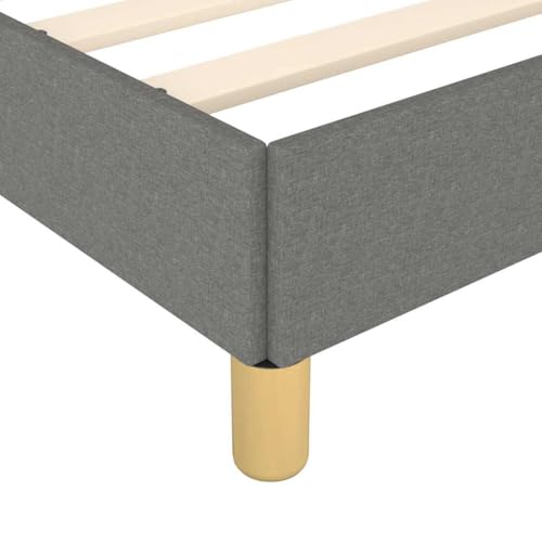 Queen Size Upholstered Bed Frame, Dark Gray Polyester Fabric Platform Bed with Sturdy Engineered Wood Slats, Modern Low Profile Bed Base, No Box Spring Needed - color: Dark Gray, size: Queen & 13.8"