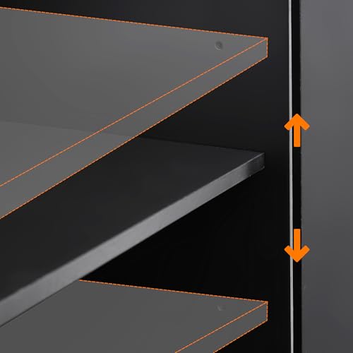 56.5'' Kitchen Island with Drop Leaf, Power Outlet, Embossed Vertical Stripe Rolling Kitchen Cart on Wheels with Deep Drawers and Adjustable Shelves (Black/D) - color: Black/D)