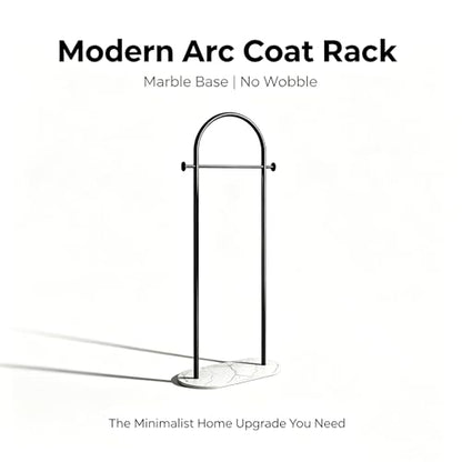 Freestanding Clothing Rack with Heavy White Base, Modern Black Arch Garment Rack for Small Spaces, Sturdy Metal Coat Rack for Bedroom, Closet, Entryway - color: A12