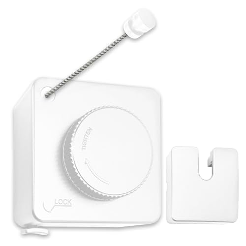 Retractable Clothesline Indoor Outdoor Non-Sag 16.2Ft Stainless Line(White) | Heavy Duty Wall Mounted Laundry Wash Line, Easy Installation Space-Saving Clothing Dry Rack for Bathroom, Balcony - color: White