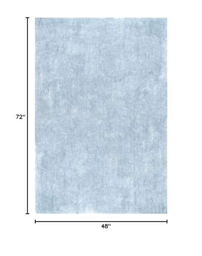 nuLOOM Loni Light Blue Solid Washable Area Rug, 4' x 6' - color: Light Blue, size: 4' x 6' (Rectangular)
