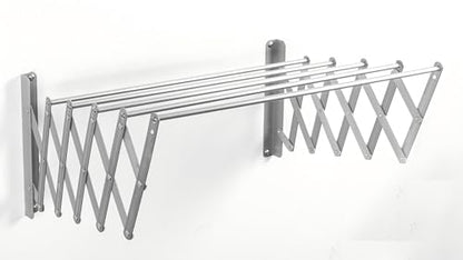 HILLHOUSE Wall Mount Drying Rack for Laundry Room - Collapsible Accordion Clothes Dryer, Extendable Aluminum Clothes Rack, Space Saving Laundry Drying Rack Wall Mounted for Bathroom & Balcony
