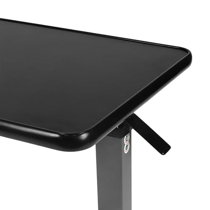 Vaunn Medical Cart Adjustable Overbed Table with Wheels – Rolling Bedside Table for Hospital, Portable Standing Cart & Laptop Desk for Bed, Couch, Wheelchair - color: Black