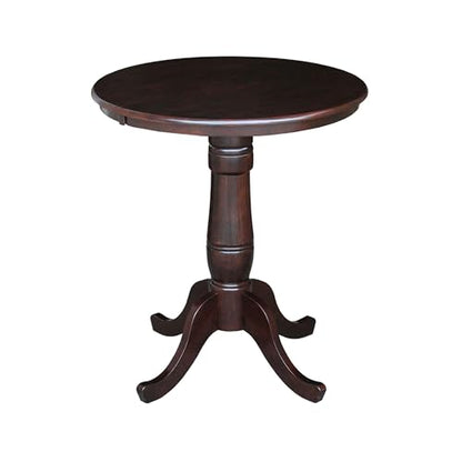 International Concepts 30" Round Wood Counter Height Dining Table in Rich Brown - color: Rich Mocha