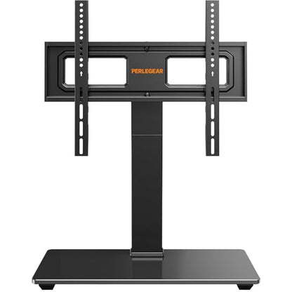 Perlegear Universal Swivel TV Stand Base for 32–70 inch TVs, Height Adjustable Table Top TV Stand Mount with Tilt, Tempered Glass Base, Holds up to 88 lbs - size: 32-70 Inch