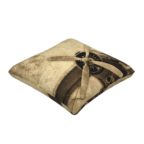 Old Aircraft Throw Pillow Covers Vintage Airplane Pillow Cover 20x20 Inch Set of 2 Retro Vintage Plane Damaged Flight Pillowcase Square Cushion Cases for Couch Bed Sofa - color: Brown, size: 20" x 20" (Pack of 2)