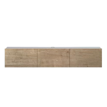 Atelier Mobili Oak TV Console, Wall Mounted TV Stand for Up to 75 Inch TV, Entertainment Center with Floating Shelf - color: Sapphire Oak & White