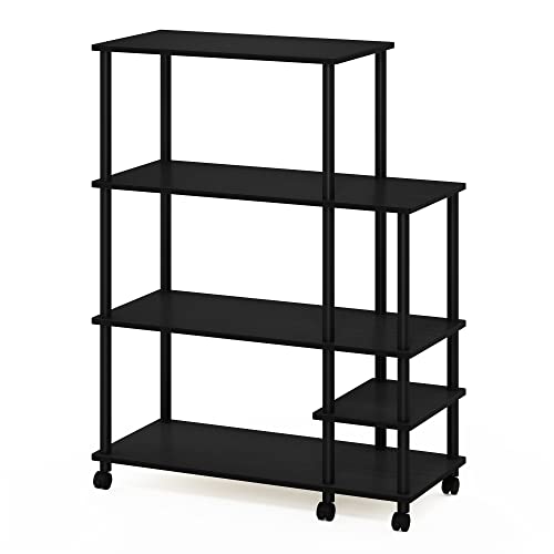 4-Tier Kitchen Storage Cart with Wheels, Pantry Organizers and Storage, Kitchen Cart, Coffee Bar, Bakers Rack, Americano