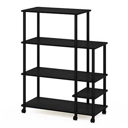 4-Tier Kitchen Storage Cart with Wheels, Pantry Organizers and Storage, Kitchen Cart, Coffee Bar, Bakers Rack, Americano