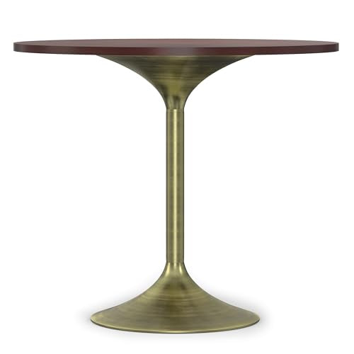 SIMPLIHOME Whitley 72" Wide Solid Mango Wood Dining Table in Burnt Wax - color: Walnut