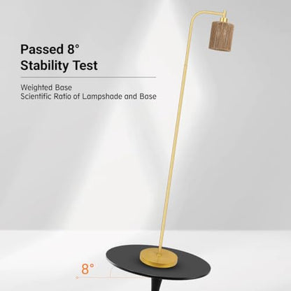 Industrial Floor Lamp, Standing Lamp with Lampshade, 6W LED Bulb Included, Modern Floor Lamp with Foot Switch, Bright LED Lamp for Living Room and Bedroom, Office - color: Gold-W