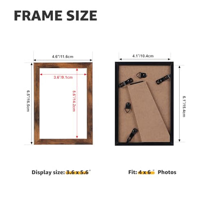 Giftgarden 4x6 Picture Frame Set of 18, Lightweight 4 by 6 Frames Bulk for Gallery Wall Photo Hanging and Tabletop Display, Rustic Brown - color: Brown*18, size: 4x6