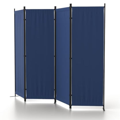4 Panel Room Divider, 6FT Folding Privacy Screens(Blue, 4 Panel-88'') | Portable Partition Room Dividers, Freestanding Wall Divider for Office, Studio, Room Separation - color: Blue